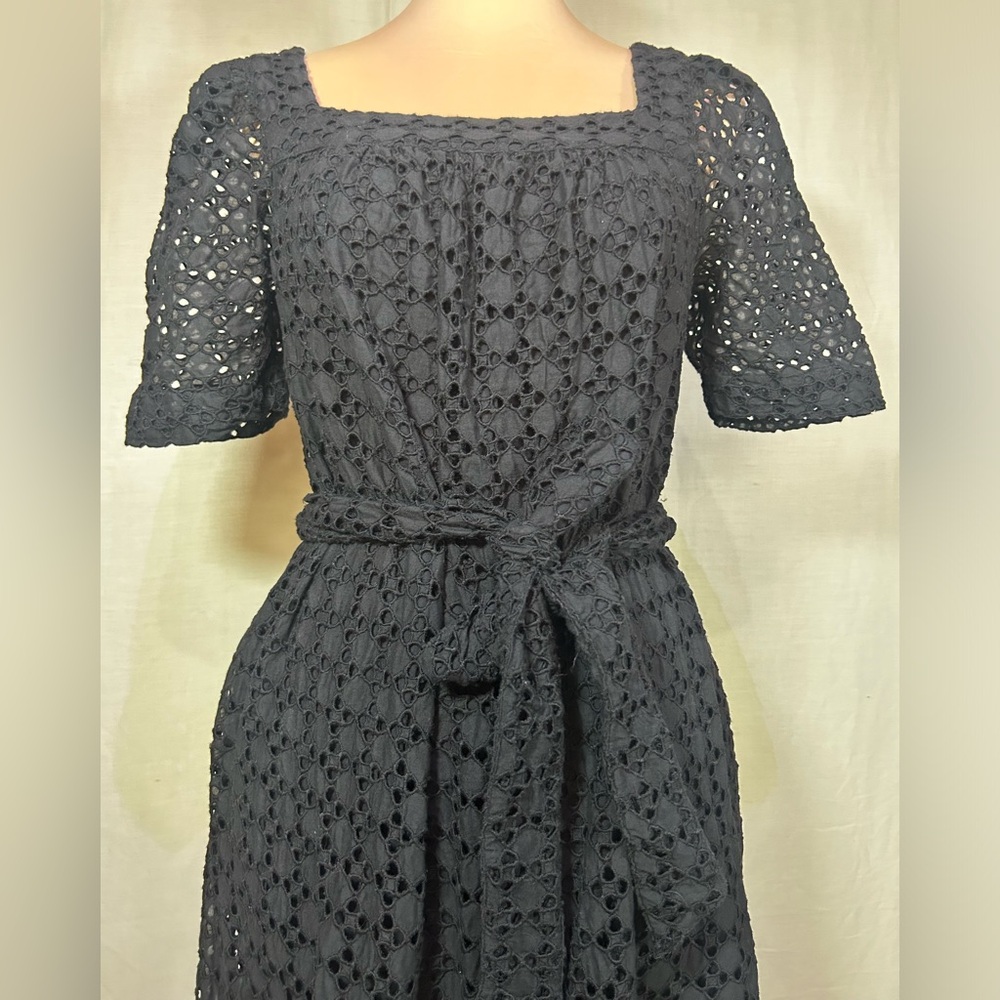 Anthropologie Maeve Josette Eyelet Black Midi Dress - Picture 10 of 16